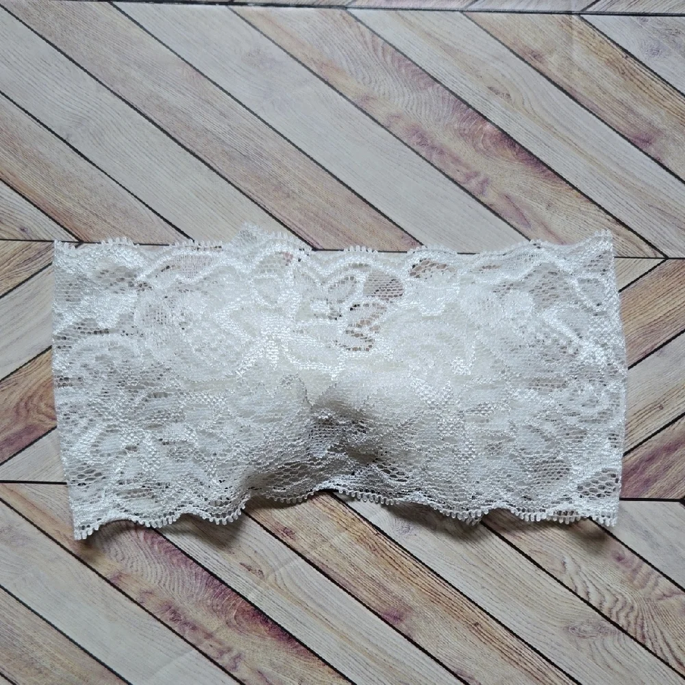 Baby Girl Red White Lace Stretch Bow Headband Floral Toddler Hair Band Accessory